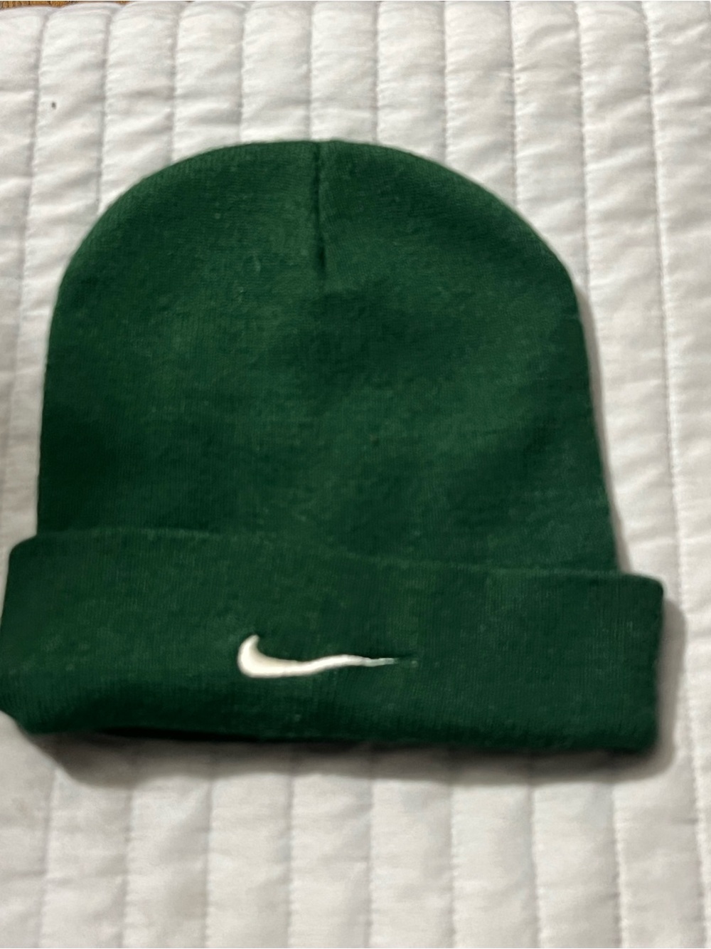 Nike Dark Green Beanie with White Swoosh